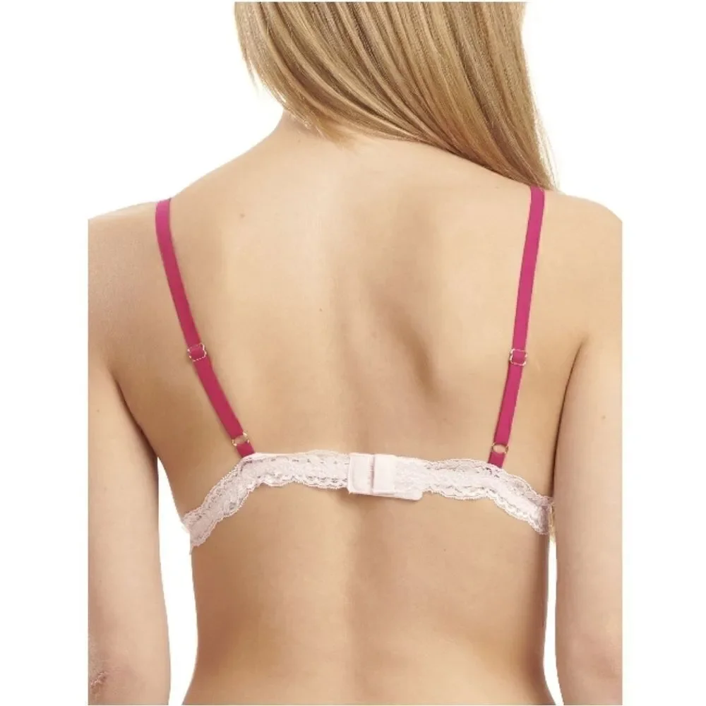 Women's Juniors' Color Pop Triangle Lace Bralette Bra 2 Pack, Size XL